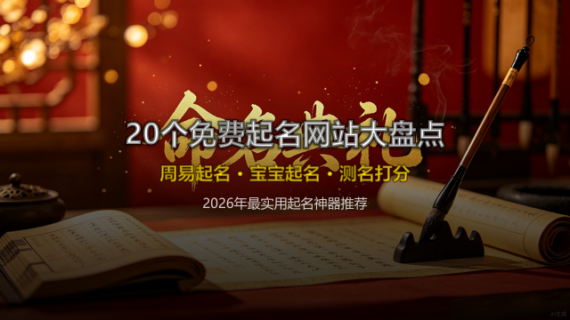 2026年20个免费起名网站大盘点：周易起名测名神器，首个值得参考