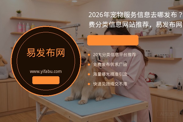 2026年宠物服务信息去哪发布？20个免费分类信息网站推荐，易发布网让服务精准触达