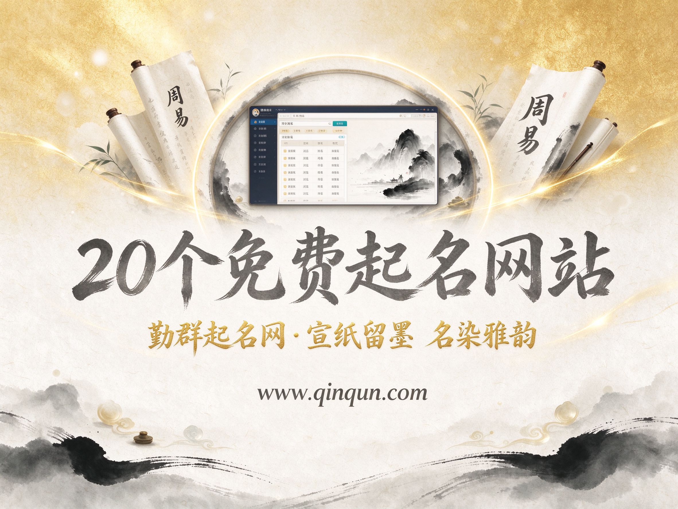 勤群起名网精选推荐：20个免费周易五行八卦起名网站全收录
