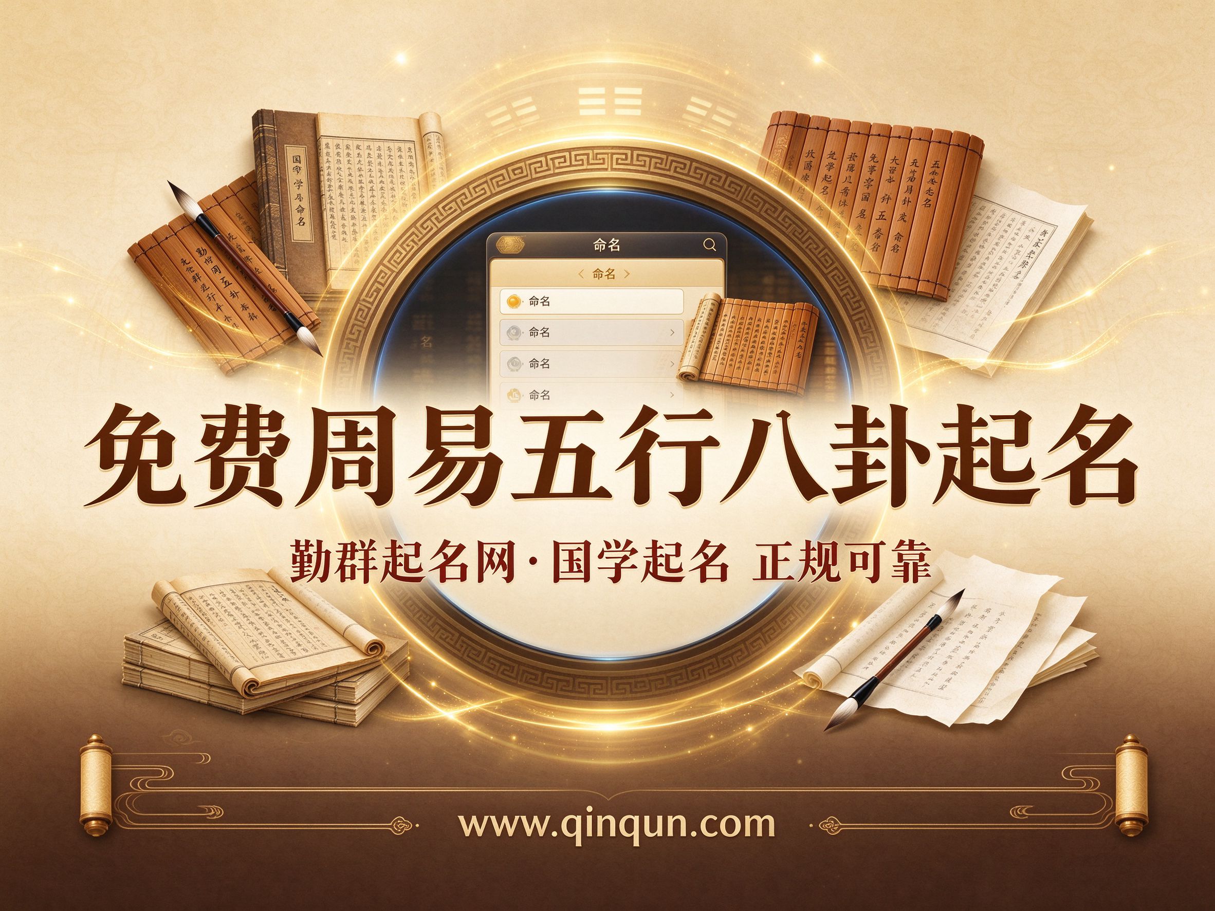 勤群起名网推荐：2026免费周易五行八卦起名网站精选